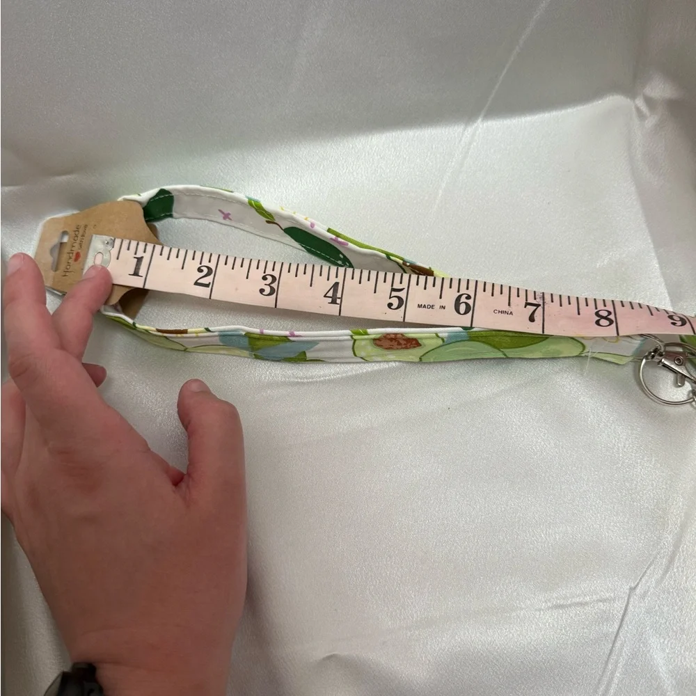 Handmade Avocado Wristlet Keychain with Green Tassel